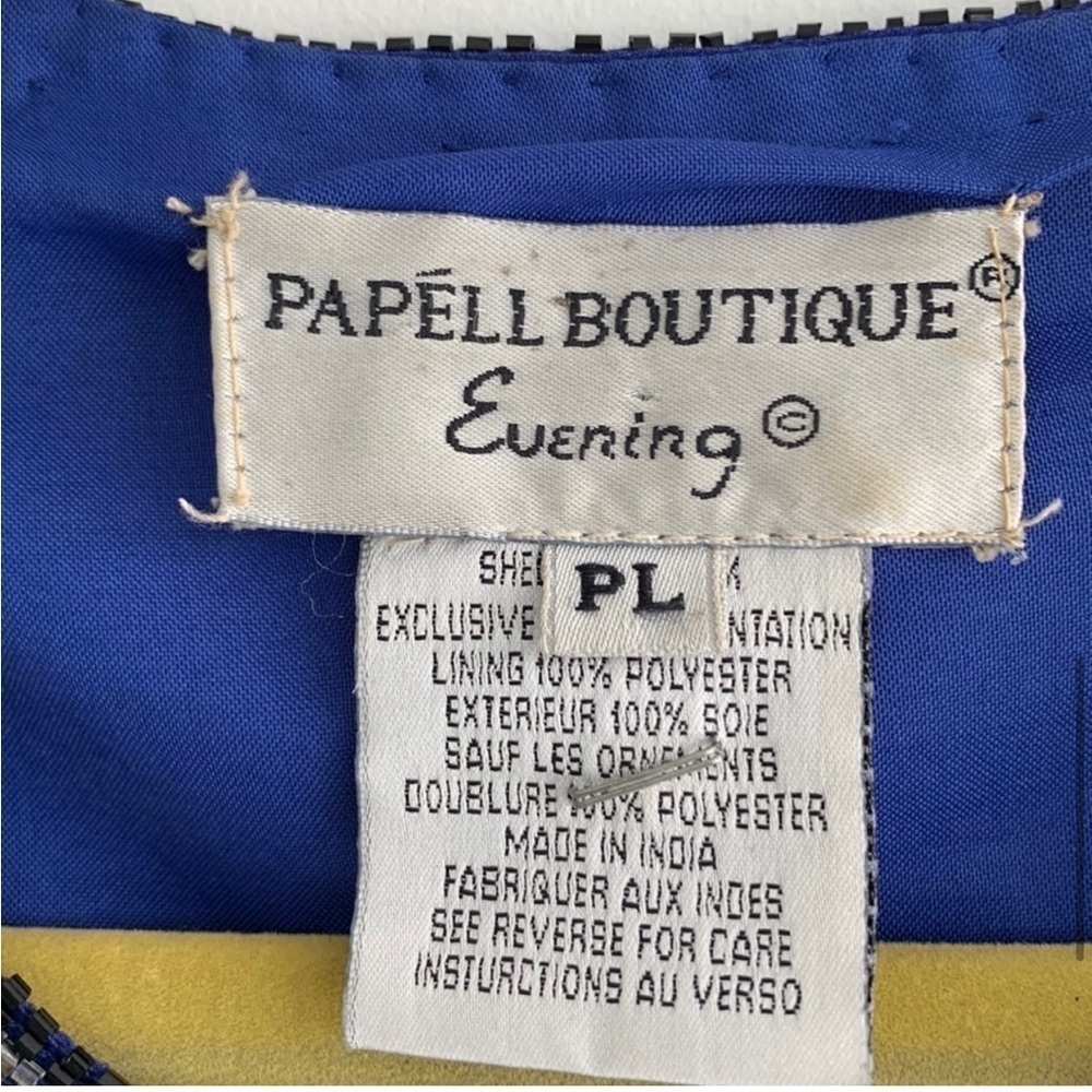 Vintage Papell Boutique evening beaded crop jacket elegant royal blue, S PL - Picture 12 of 14